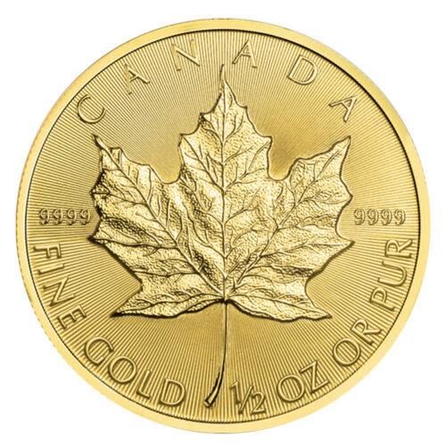 Kanadyjski Liść Klonu 1/2 oz - Złota moneta bulionowa 1/2 uncji 20 CAD