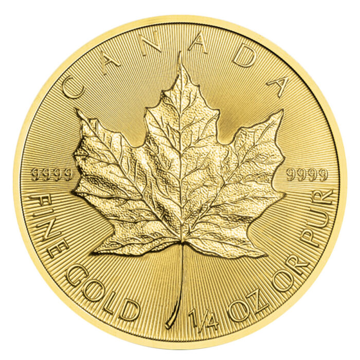 Kanadyjski Liść Klonu 1/4 oz - Złota moneta bulionowa 1/4 uncji 10 CAD
