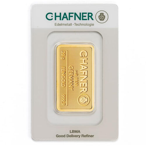 Sztabka złota 20 g - Złota sztabka 20 g mennica C.Hafner
