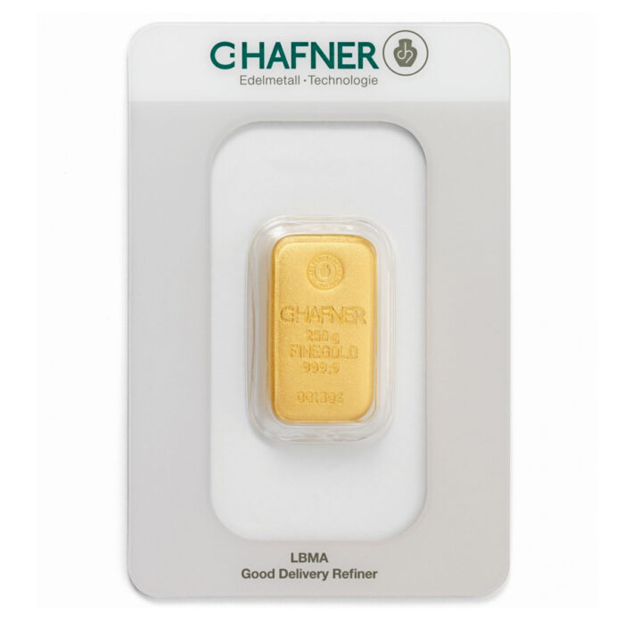 Sztabka złota 250 g - Złota sztabka 250 g mennica C.Hafner