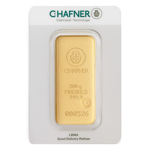 Sztabka złota 500 g - Złota sztabka 500 g mennica C.Hafner